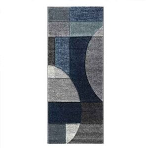 OBSESSIONS Anti-Static Abstract Bedside Runner (L) 150 X (W) 60, Grey (2.5x5 feet) - Image 2