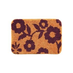 OBSESSIONS Printed Anti-Skid Polyester Bath Mat, Rust - Image 3
